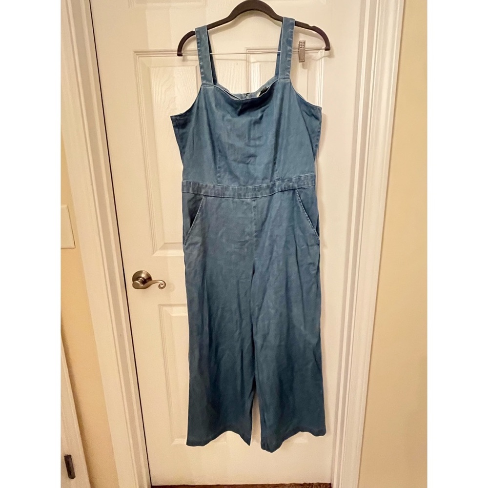 LOFT BLUE CHAMBRAY JUMPSUIT